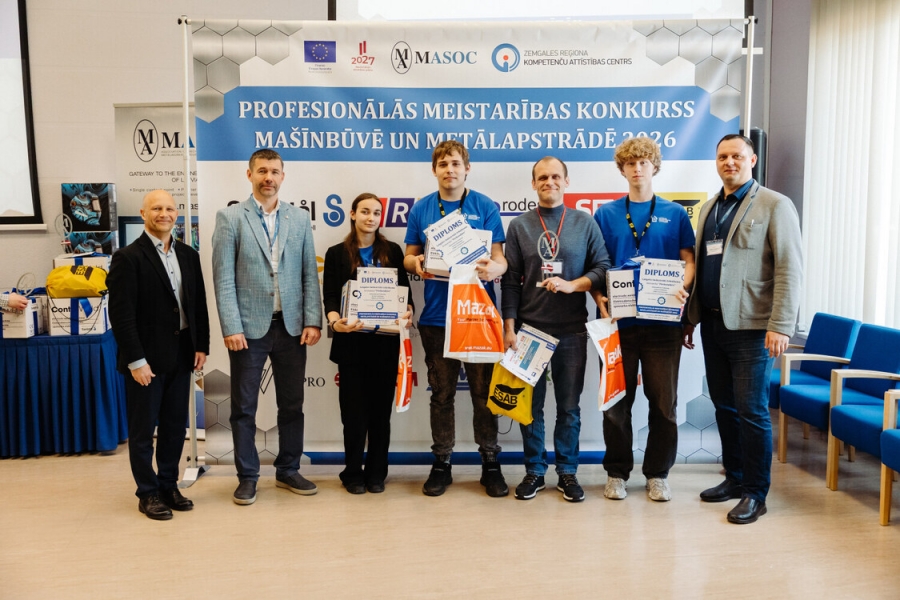 Tehnikuma izglītojamie izcīna 3.vietu profesionālās meistarības konkursā metālapstrādē un mašīnbūvē 2026