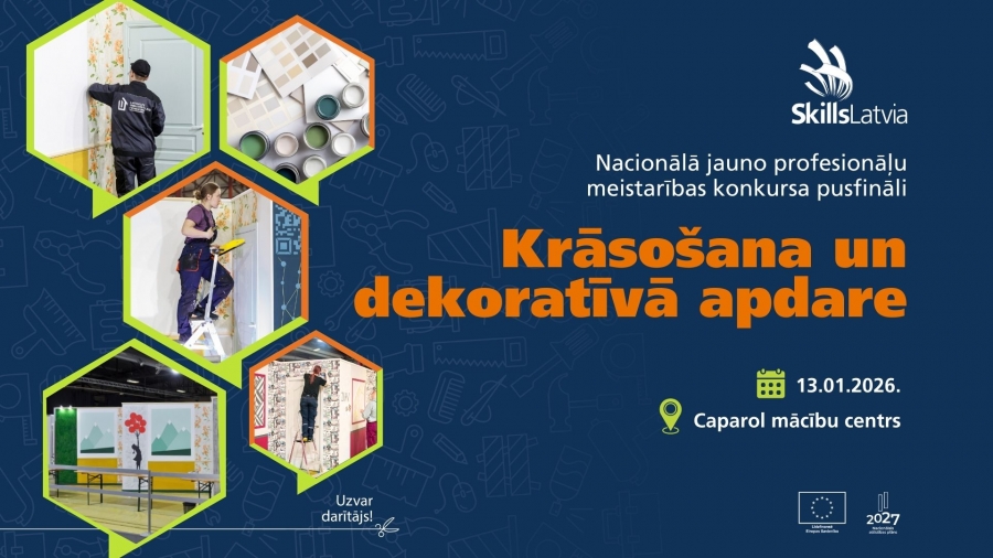 SkillsLatvia2026 pusfināls nominācijā “Krāsošana un dekoratīvā apdare”
