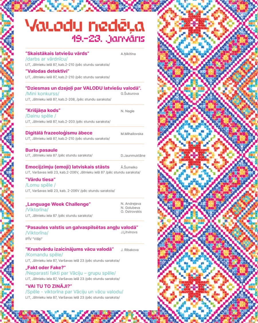 Valodu nedēļa 19. - 23. janvāris