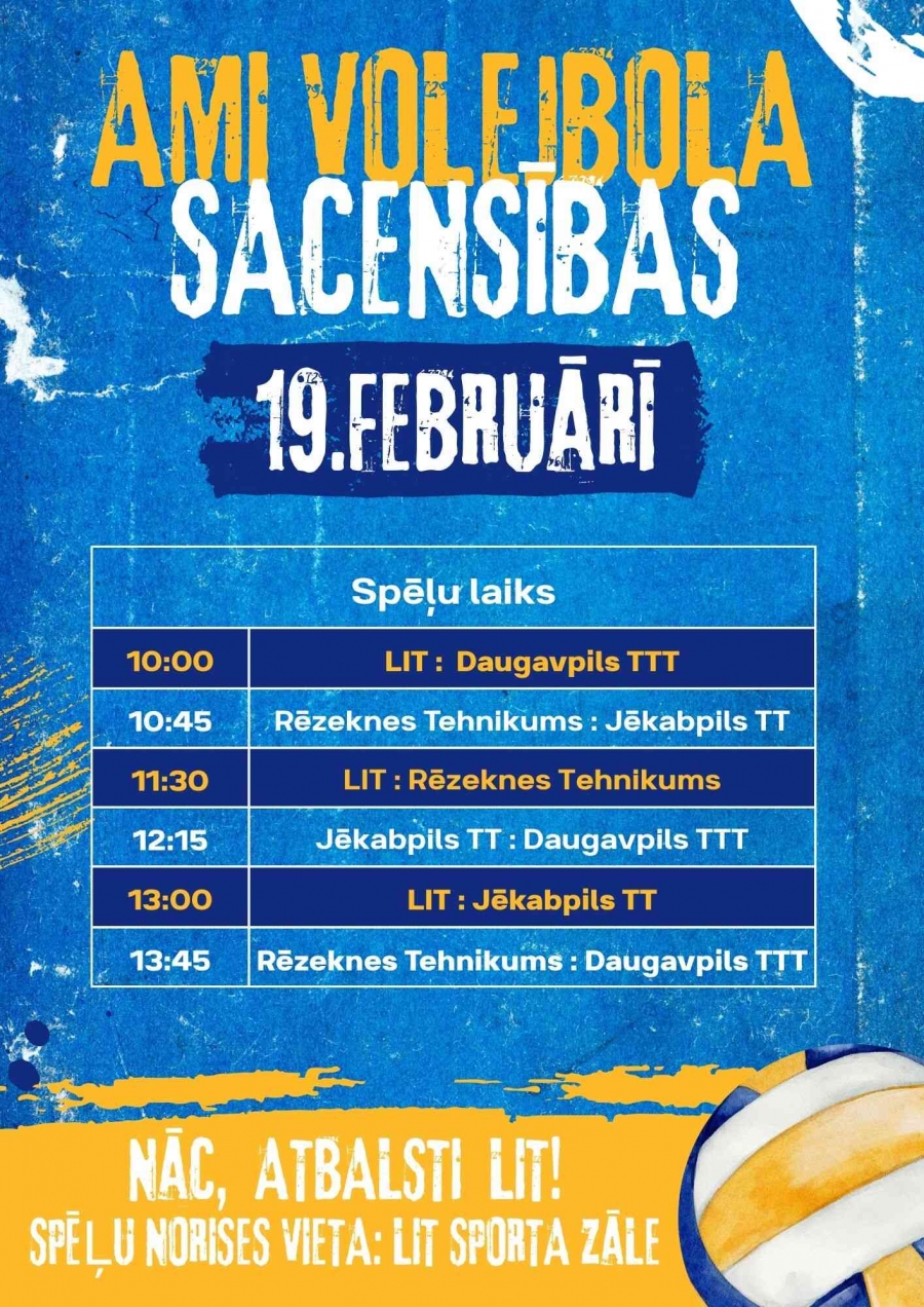 Volejbola sacensības 19. februārī